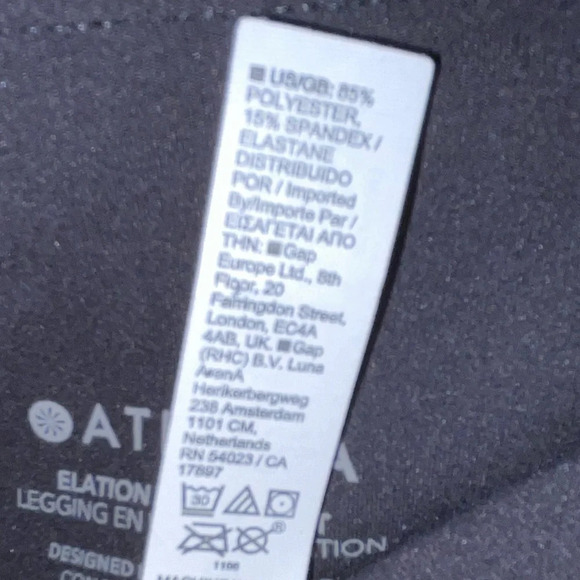 Athleta Elation Velvet Tight Leggings Women’s Size XXS Black Blue Swirl Print - Picture 6 of 7